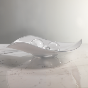 Opal White Scissor Cut Wave Bowl -23 in