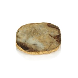 Gold Rim Agate Glass Coasters -Set of 4