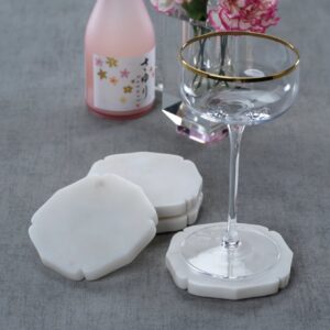 White Marble Coasters -Set of 4