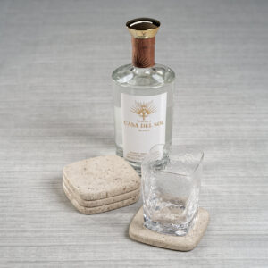 Travertine Stone Drink Coasters -Set of 4