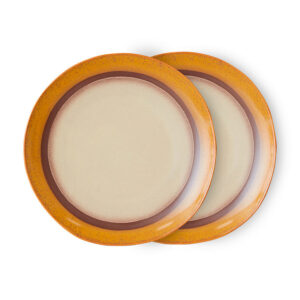 Cream Reactive Glaze Dinner Plates -Set of 2